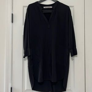 Michael Stars Black V-Neck Oversized Dress with pockets